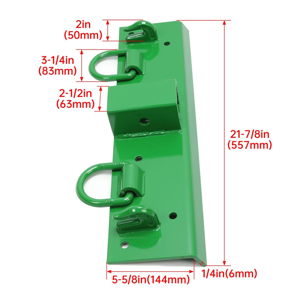 Bolt-on Grab Hooks, D Rings,2" Receiver all-in-one For John Deere 1025R Tractor