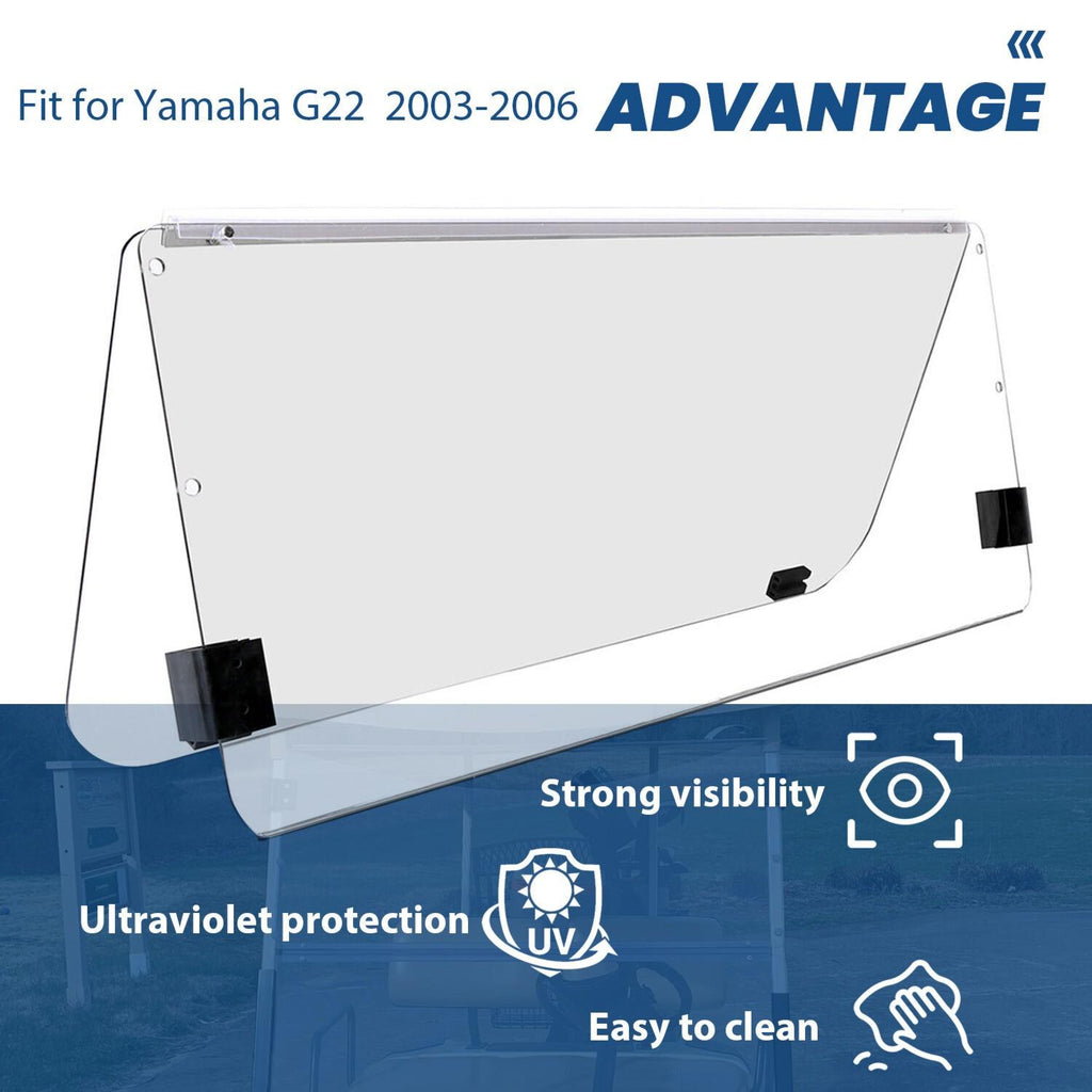 Clear Windshield For Yamaha G22 2003-2006 Folding Polycarbonate Golf Cart Part