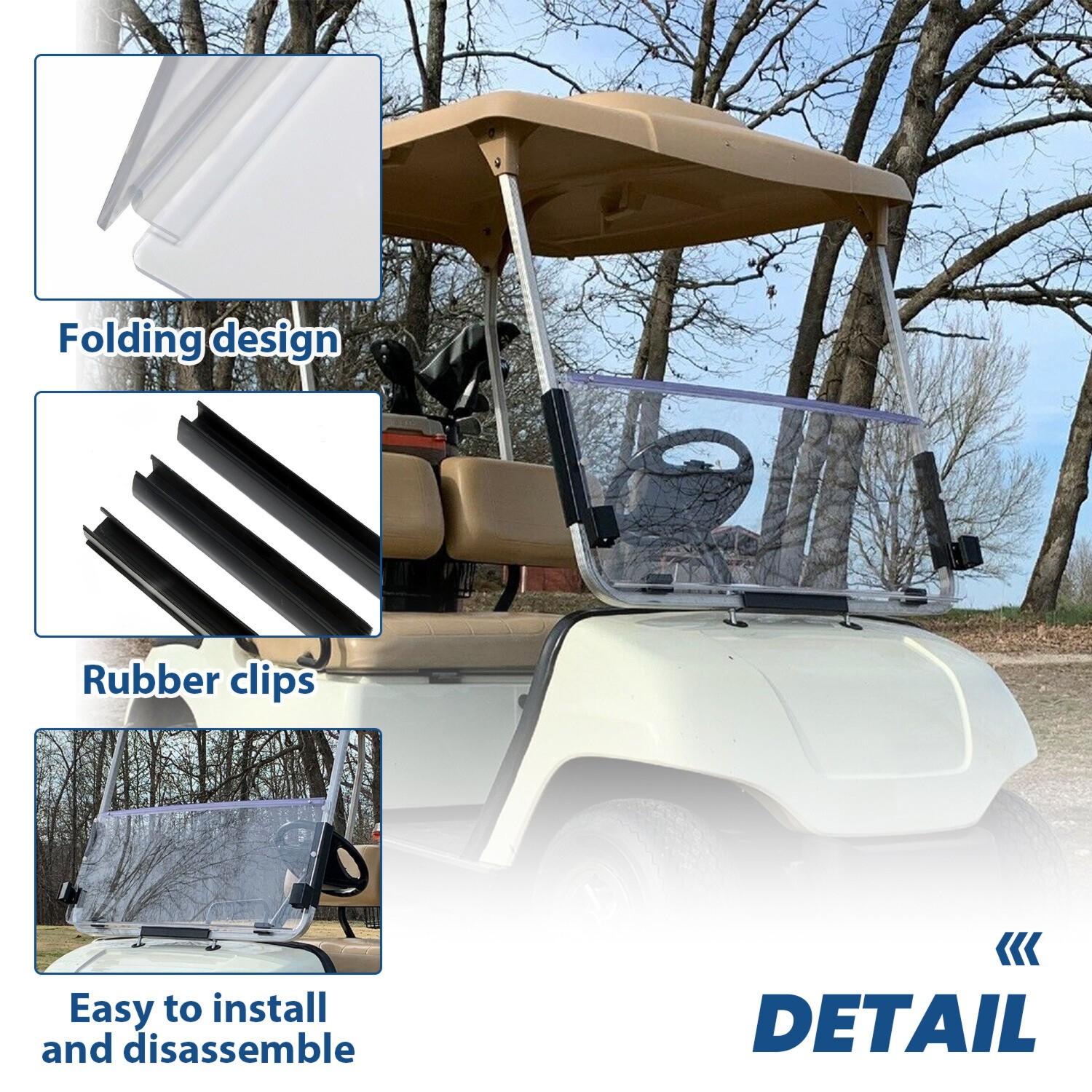 Clear Windshield For Yamaha G22 2003-2006 Folding Polycarbonate Golf Cart Part