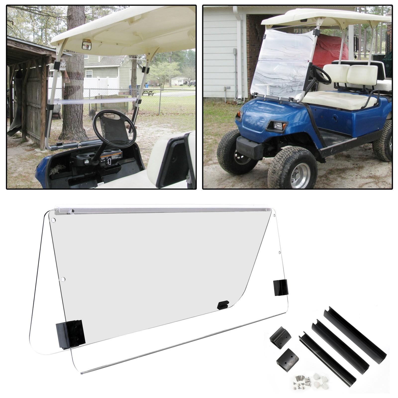 Clear Windshield For Yamaha G22 2003-2006 Folding Polycarbonate Golf Cart Part