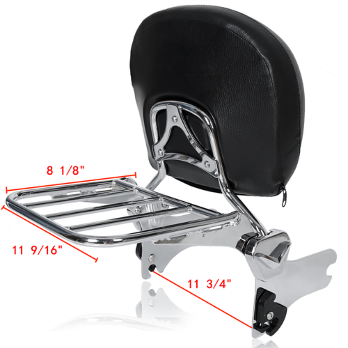 Backrest Sissy Bar Rack For Harley Touring Street Glide Road King 1997-2008
