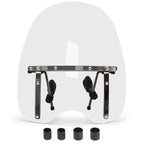 19"x17"Large Clear Universal Windshield for 7/8'' 1'' 1.25" Motorcycle Handlebar