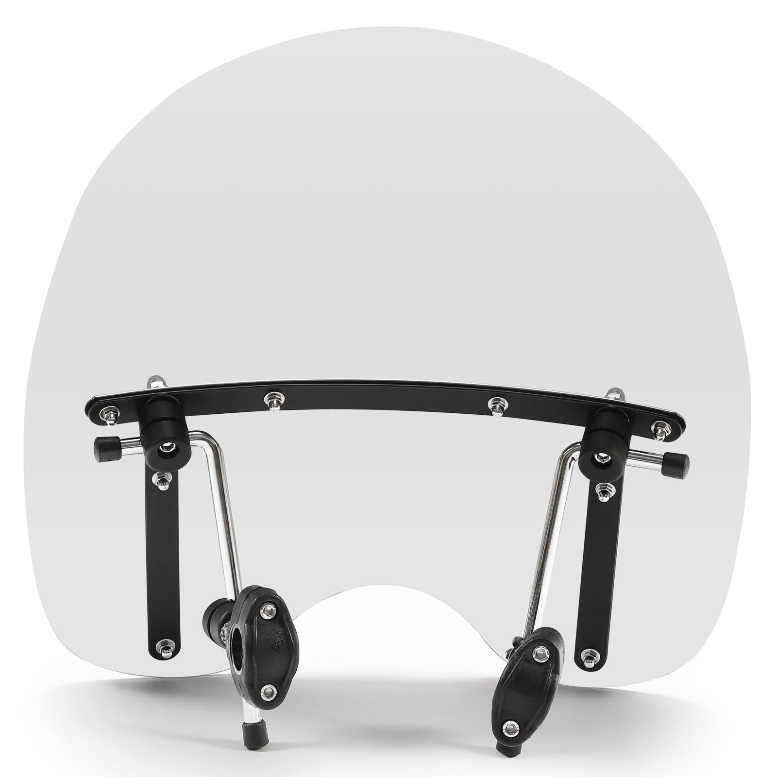 19"x17"Large Clear Universal Windshield for 7/8'' 1'' 1.25" Motorcycle Handlebar