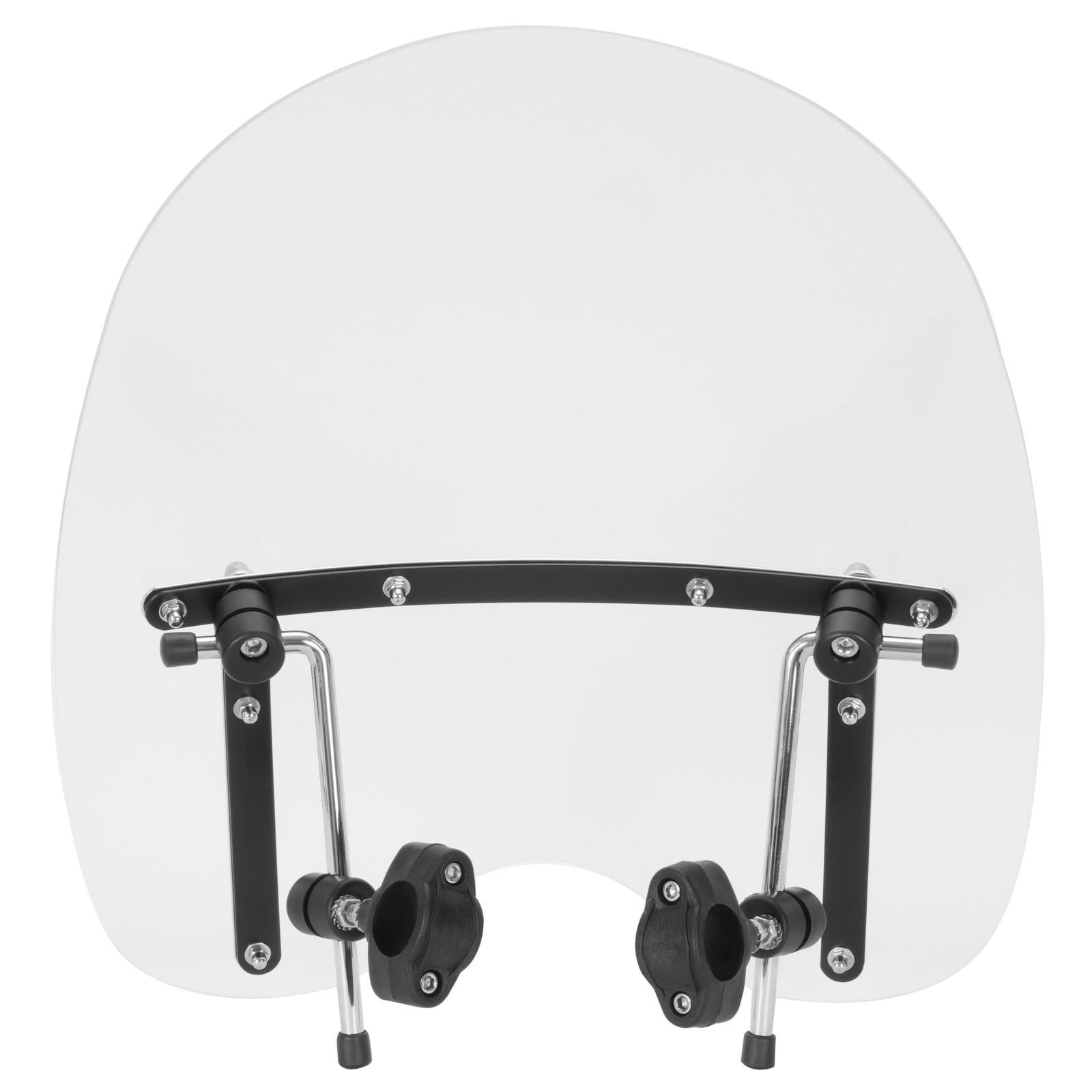 19"x17"Large Clear Universal Windshield for 7/8'' 1'' 1.25" Motorcycle Handlebar