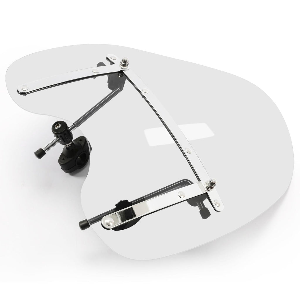 19"x17"Large Clear Universal Windshield for 7/8'' 1'' 1.25" Motorcycle Handlebar
