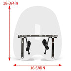 19"x17"Large Clear Universal Windshield for 7/8'' 1'' 1.25" Motorcycle Handlebar