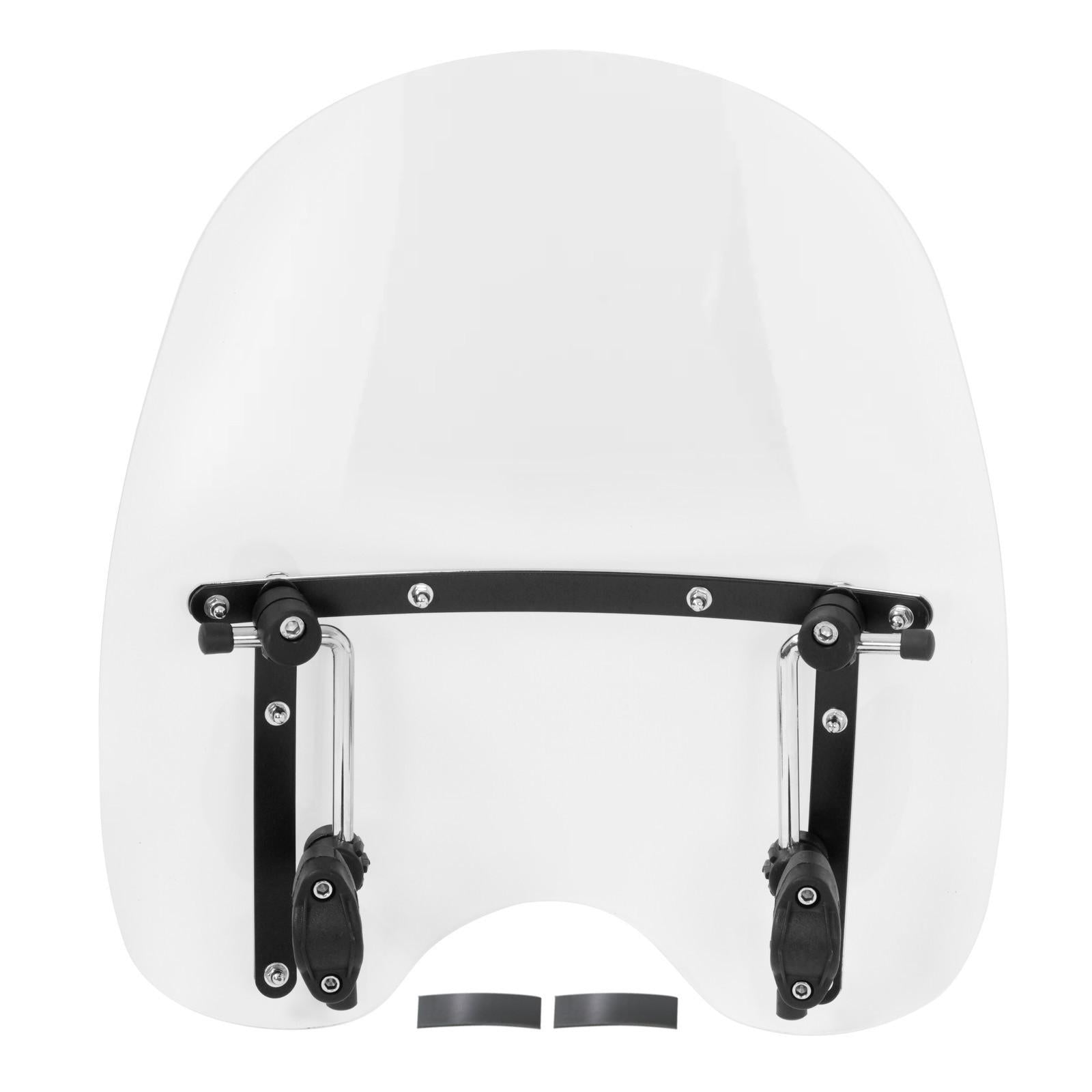19"x17"Large Clear Universal Windshield for 7/8'' 1'' 1.25" Motorcycle Handlebar