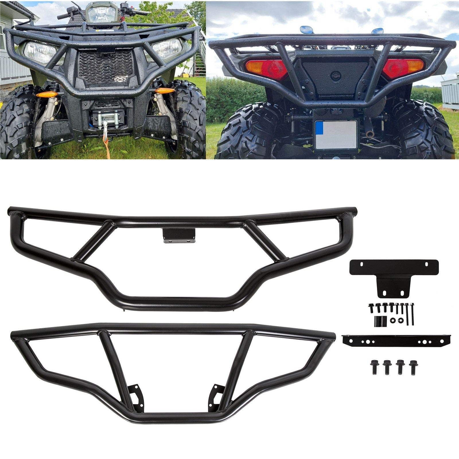 Front + Rear Brush Guard Bumper Set For Polaris Sportsman 570 EPS SP 2016-2020