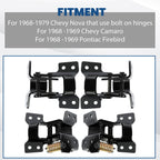 For Camaro Firebird Nova Door Hinge Kit 68 69 4pc Upper and Lower set of hinges