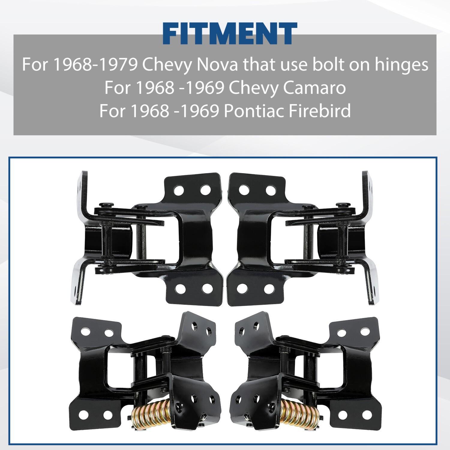 For Camaro Firebird Nova Door Hinge Kit 68 69 4pc Upper and Lower set of hinges