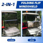 For EZGO TXT 1994-2013 2014 Golf Cart Folding Windshield Tinted Windscreen