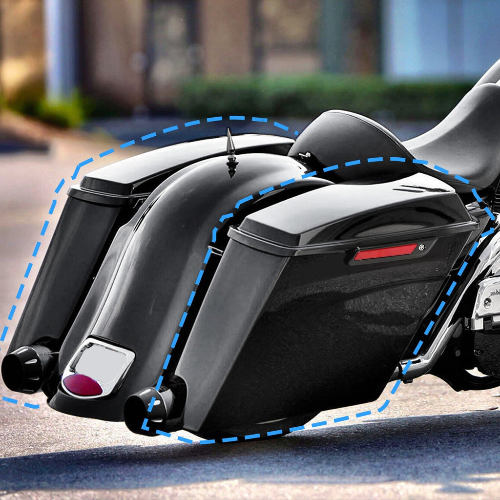 5" Stretched Extended Hard Saddle Bags For Harley CVO Street Glide 2014-2024