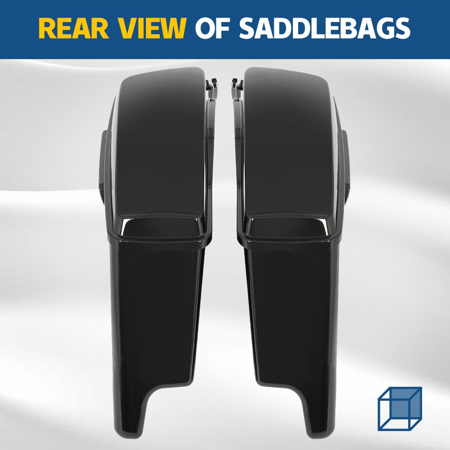 5" Stretched Extended Hard Saddle Bags For Harley CVO Street Glide 2014-2024