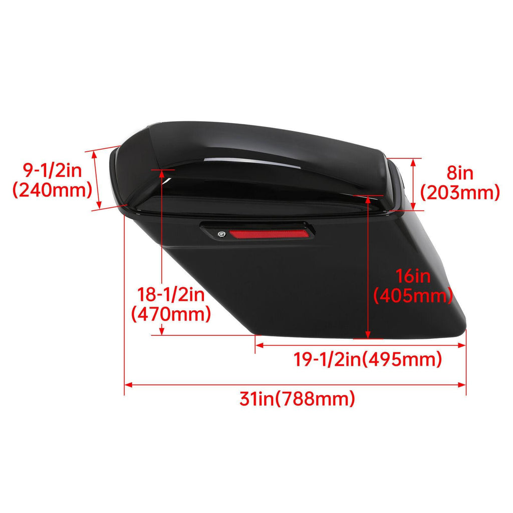 5" Stretched Extended Hard Saddle Bags For Harley CVO Street Glide 2014-2024