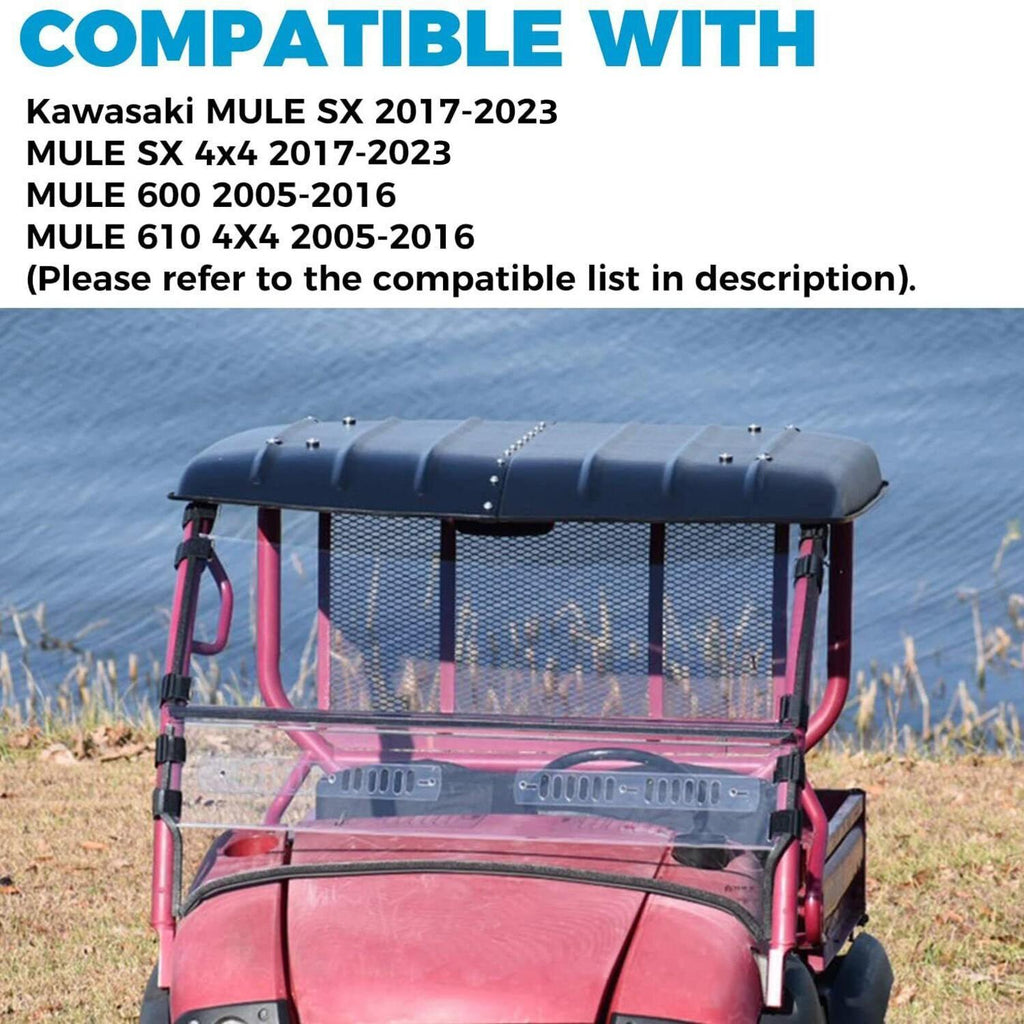 2 Piece Hard Top Roof For Kawasaki Mule 600 610 SX 4X4 2005-2023 #KAF600-005B