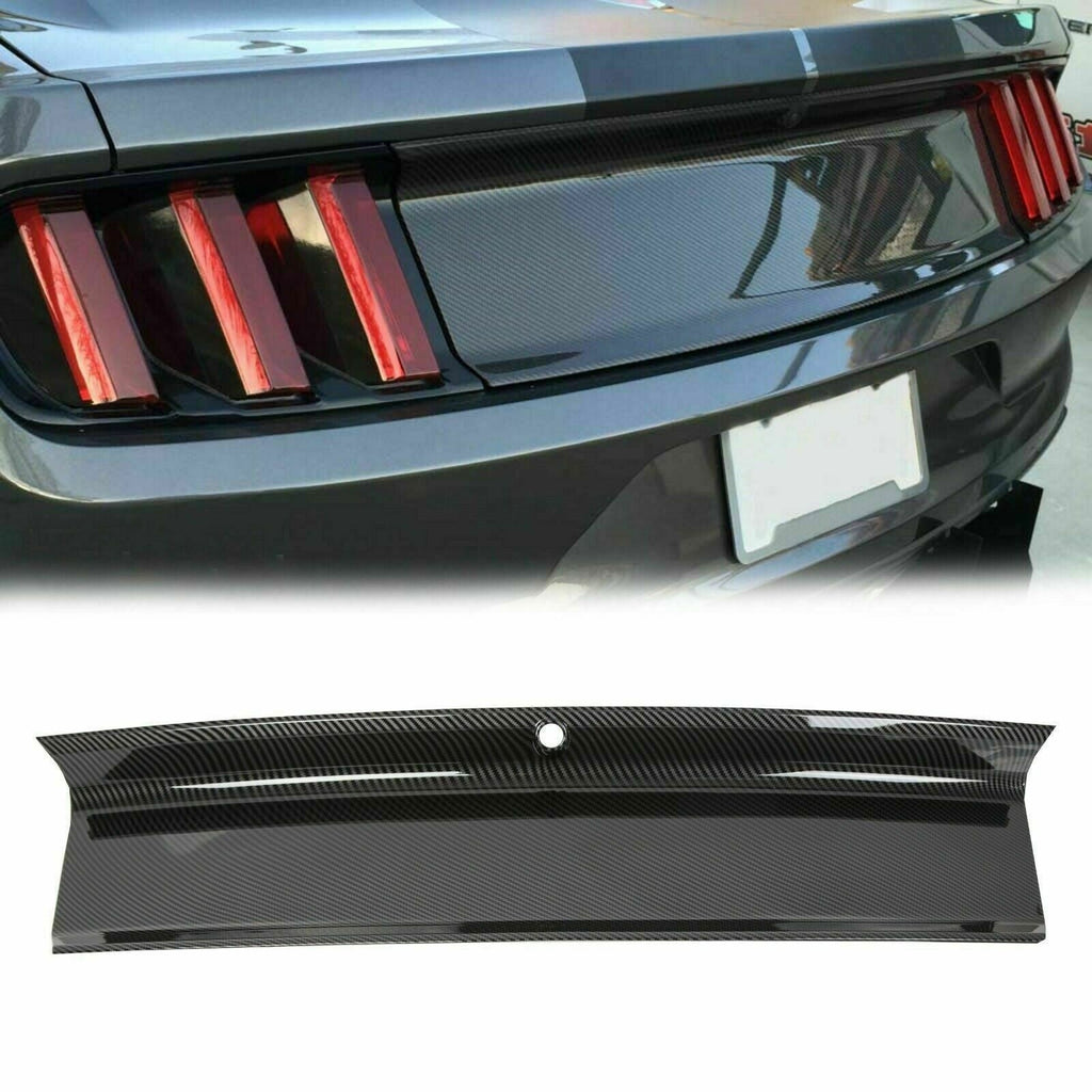 FOR 2015-2021-2023 FORD MUSTANG CARBON FIBER LOOK TRUNK PANEL DECKLID TRIM COVER
