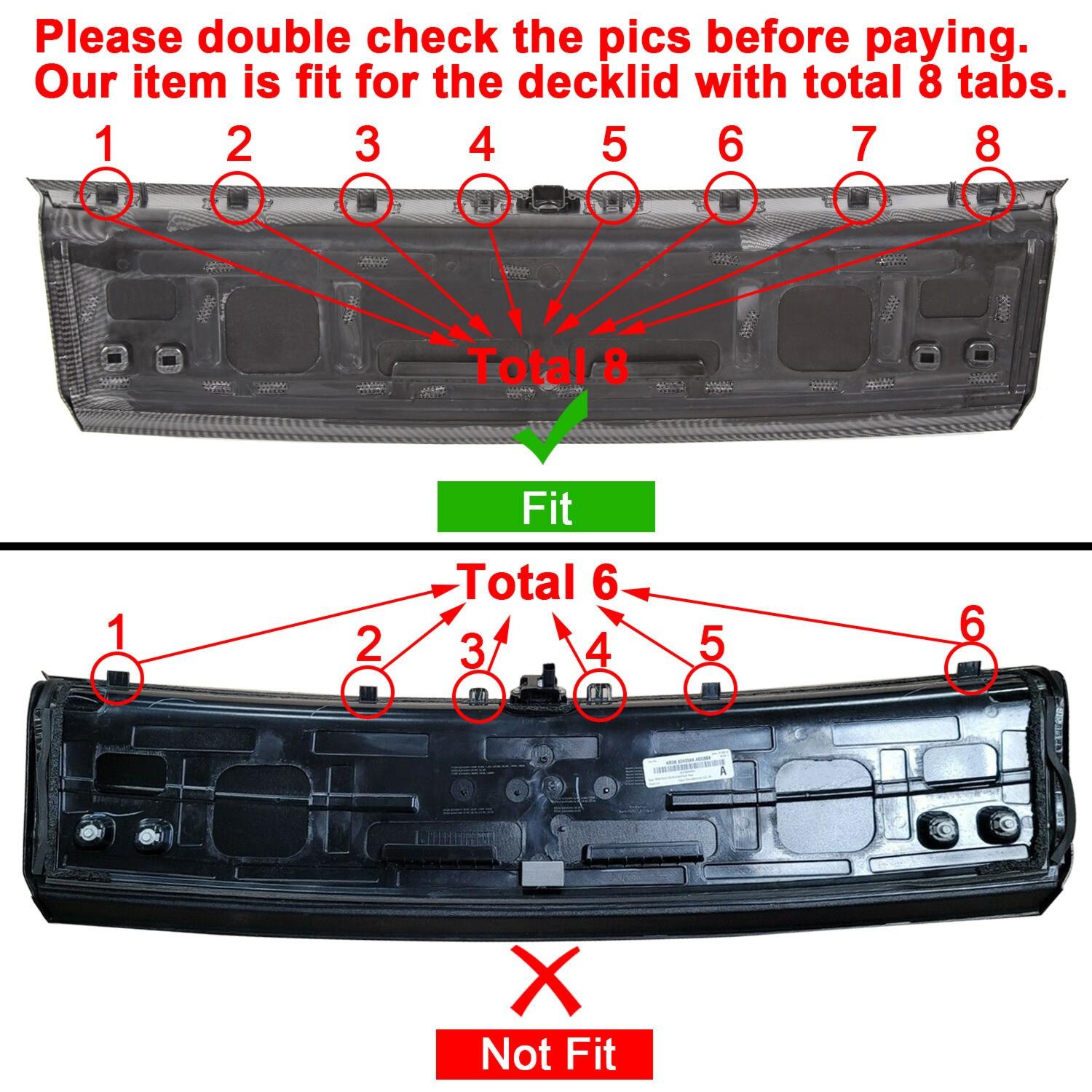 FOR 2015-2021-2023 FORD MUSTANG CARBON FIBER LOOK TRUNK PANEL DECKLID TRIM COVER