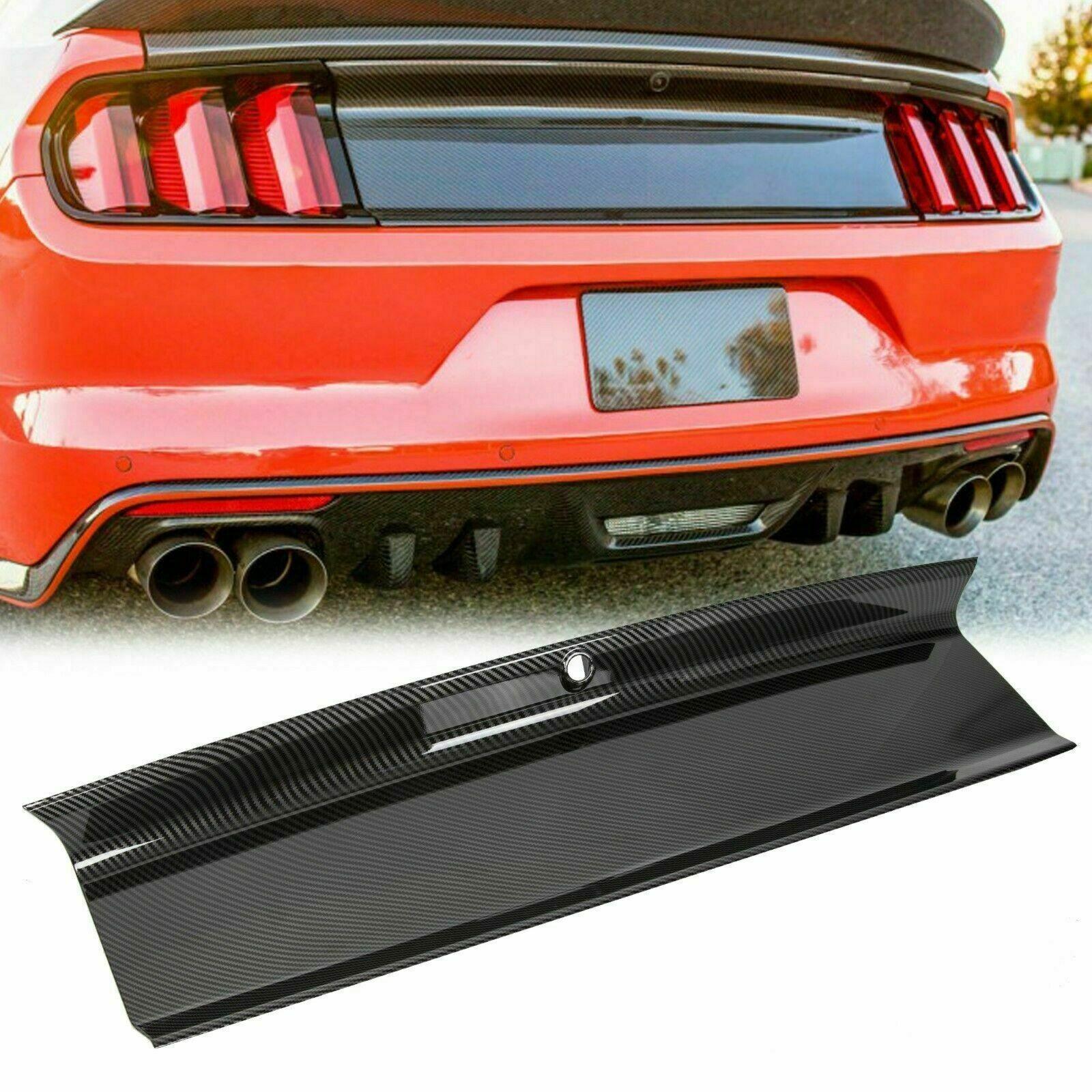 FOR 2015-2021-2023 FORD MUSTANG CARBON FIBER LOOK TRUNK PANEL DECKLID TRIM COVER