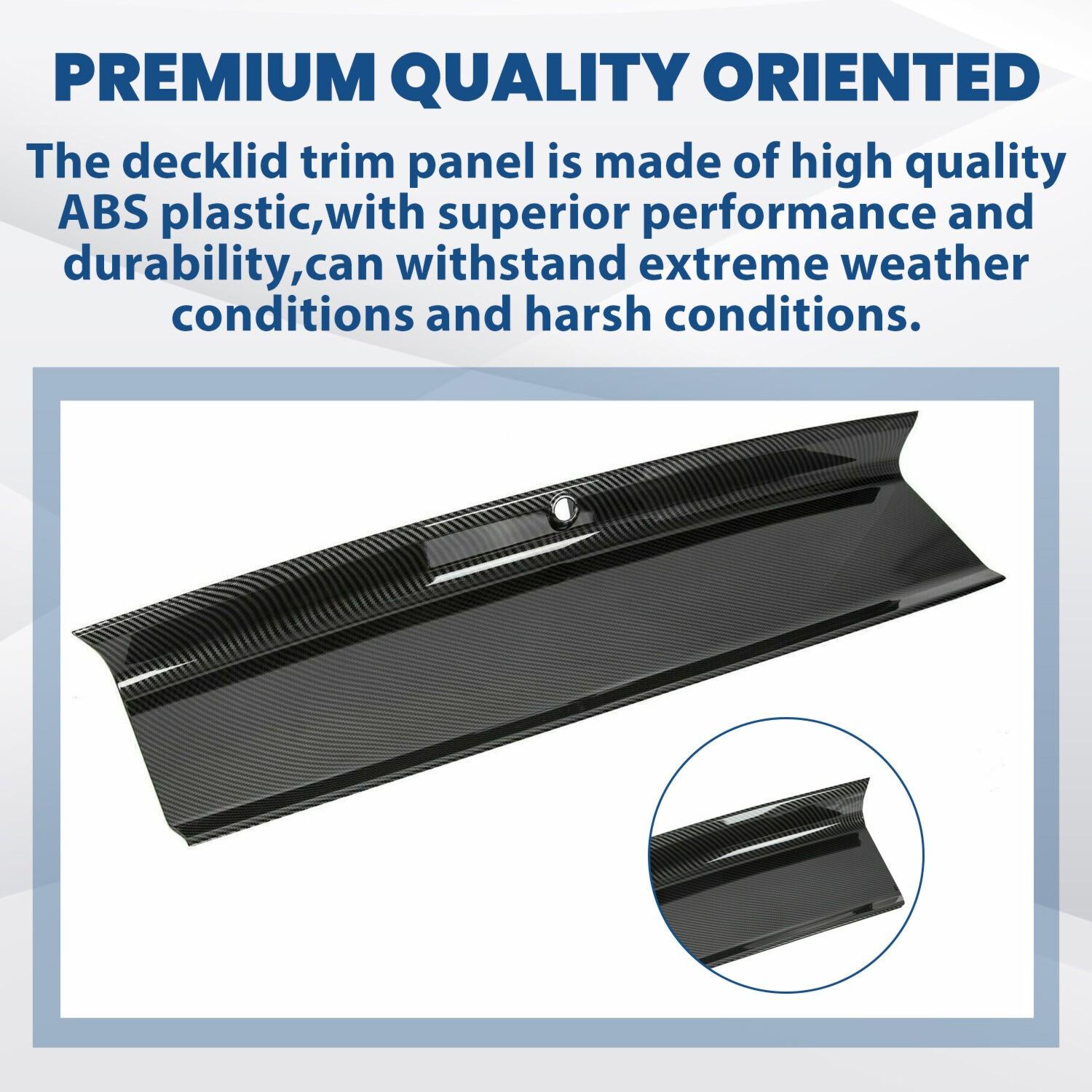 FOR 2015-2021-2023 FORD MUSTANG CARBON FIBER LOOK TRUNK PANEL DECKLID TRIM COVER