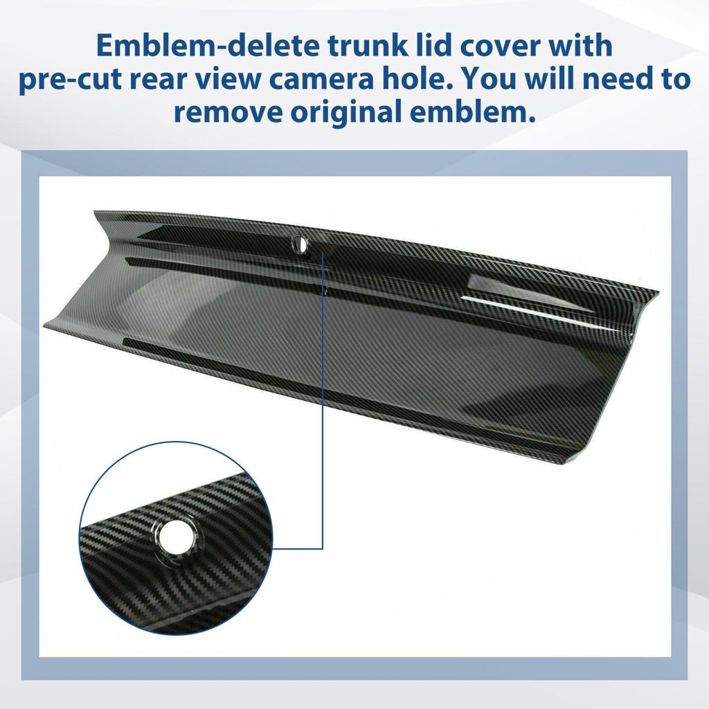 FOR 2015-2021-2023 FORD MUSTANG CARBON FIBER LOOK TRUNK PANEL DECKLID TRIM COVER