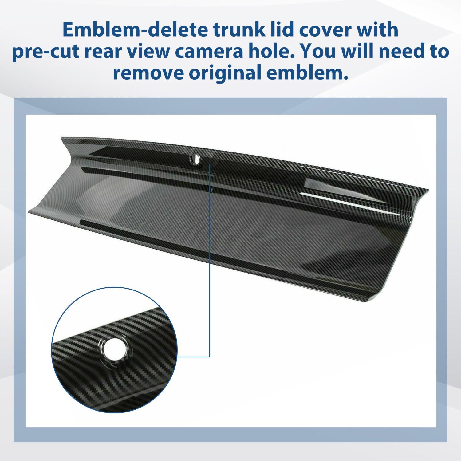 FOR 2015-2021-2023 FORD MUSTANG CARBON FIBER LOOK TRUNK PANEL DECKLID TRIM COVER
