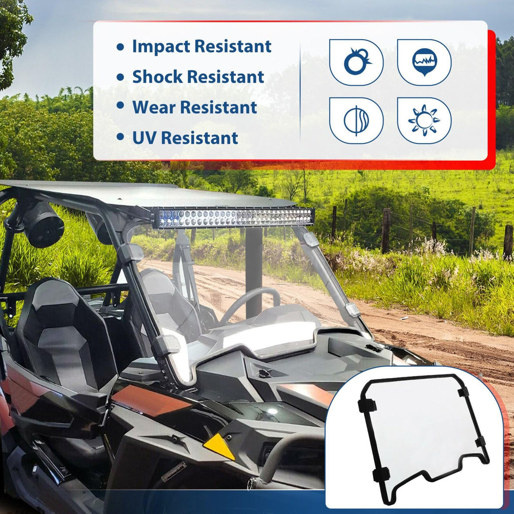 For 2019-2023 Polaris RZR XP Turbo 4 1000 Front Clear Full Windshield Windscreen