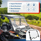 For 2019-2023 Polaris RZR XP Turbo 4 1000 Front Clear Full Windshield Windscreen