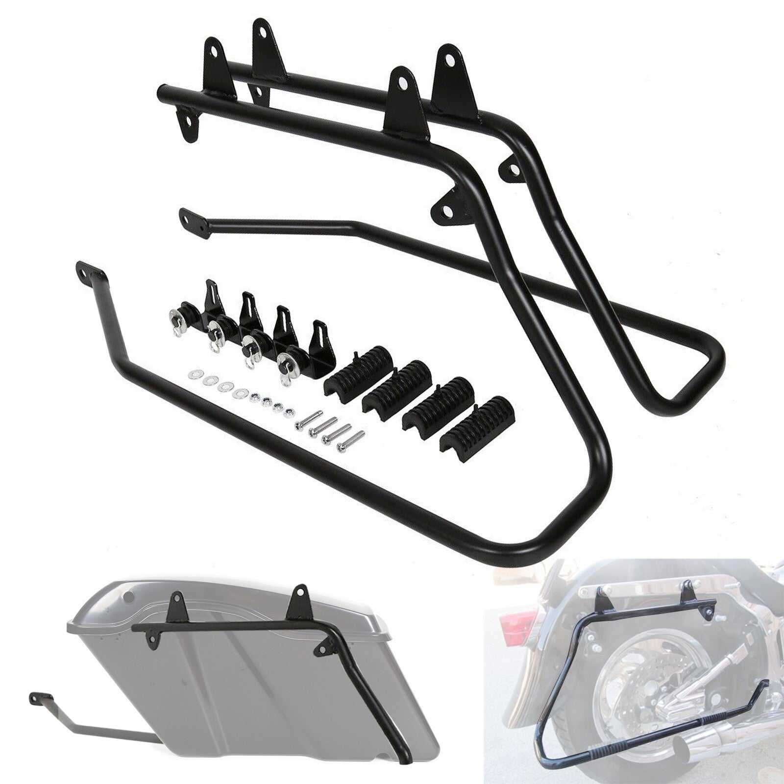 Hard Saddlebags Saddle Bag Conversion Bracket Mount For Harley Softail Fatboy