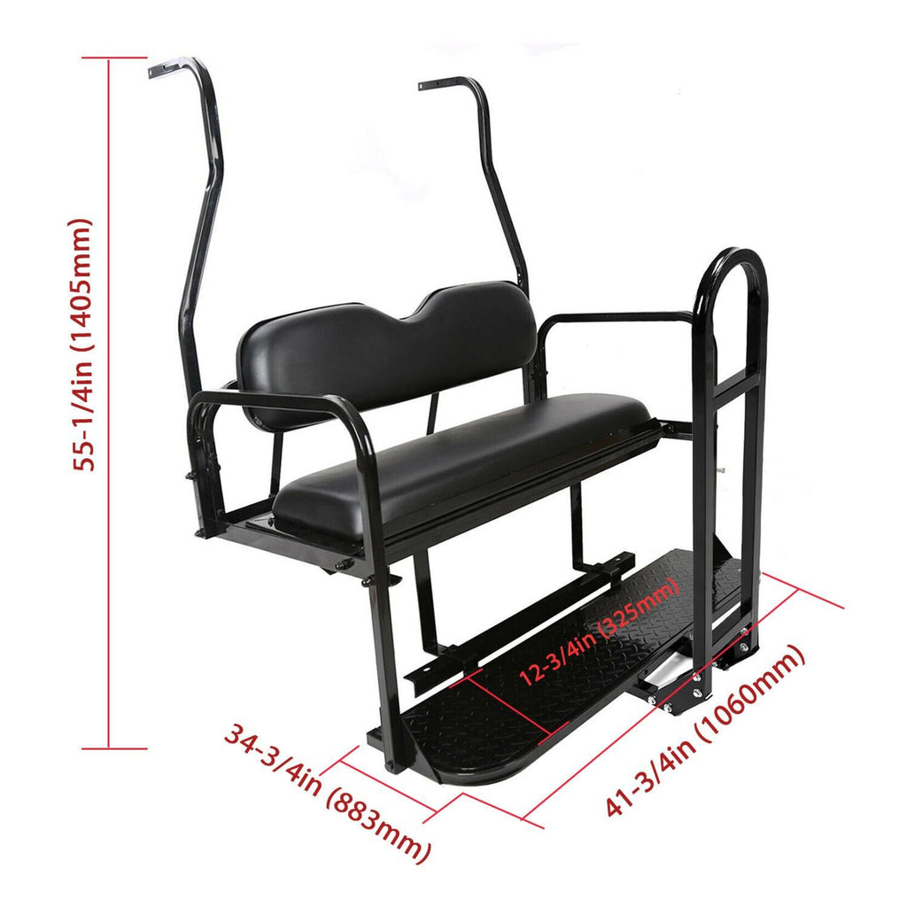 Rear Flip Seat Kit Back Seat w/Grab Bar For Club Car DS 2000-2013 Golf Cart