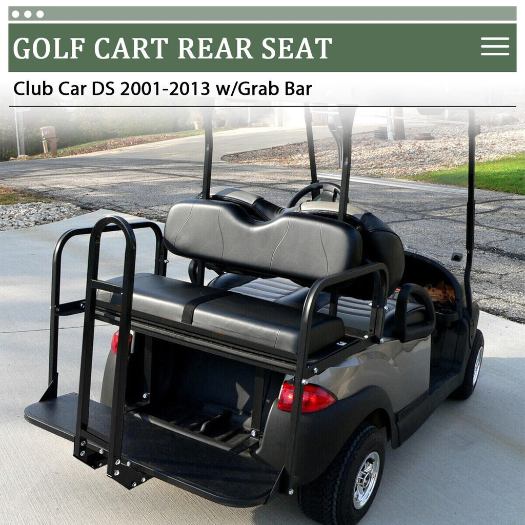 Rear Flip Seat Kit Back Seat w/Grab Bar For Club Car DS 2000-2013 Golf Cart