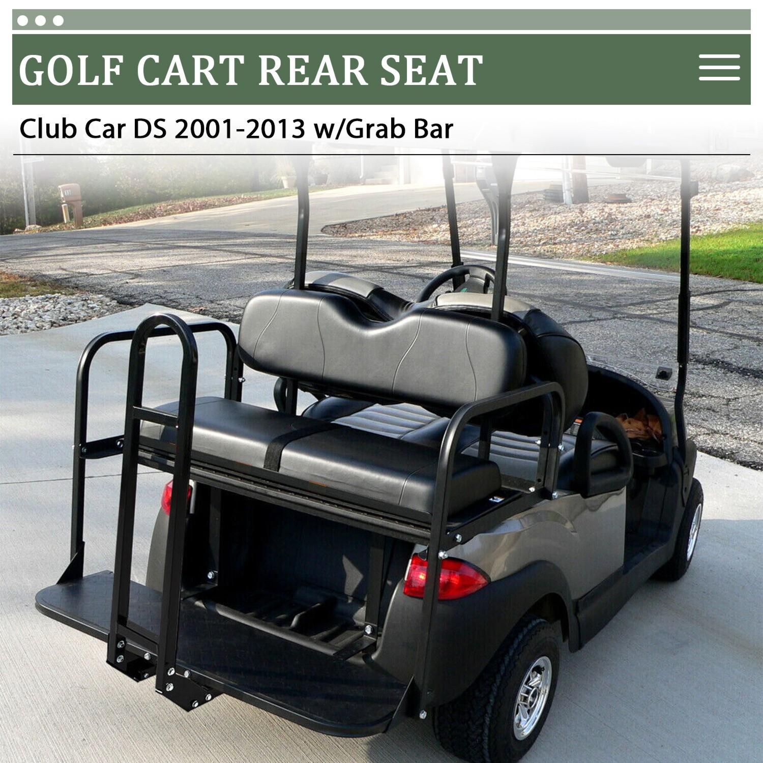 Rear Flip Seat Kit Back Seat w/Grab Bar For Club Car DS 2000-2013 Golf Cart