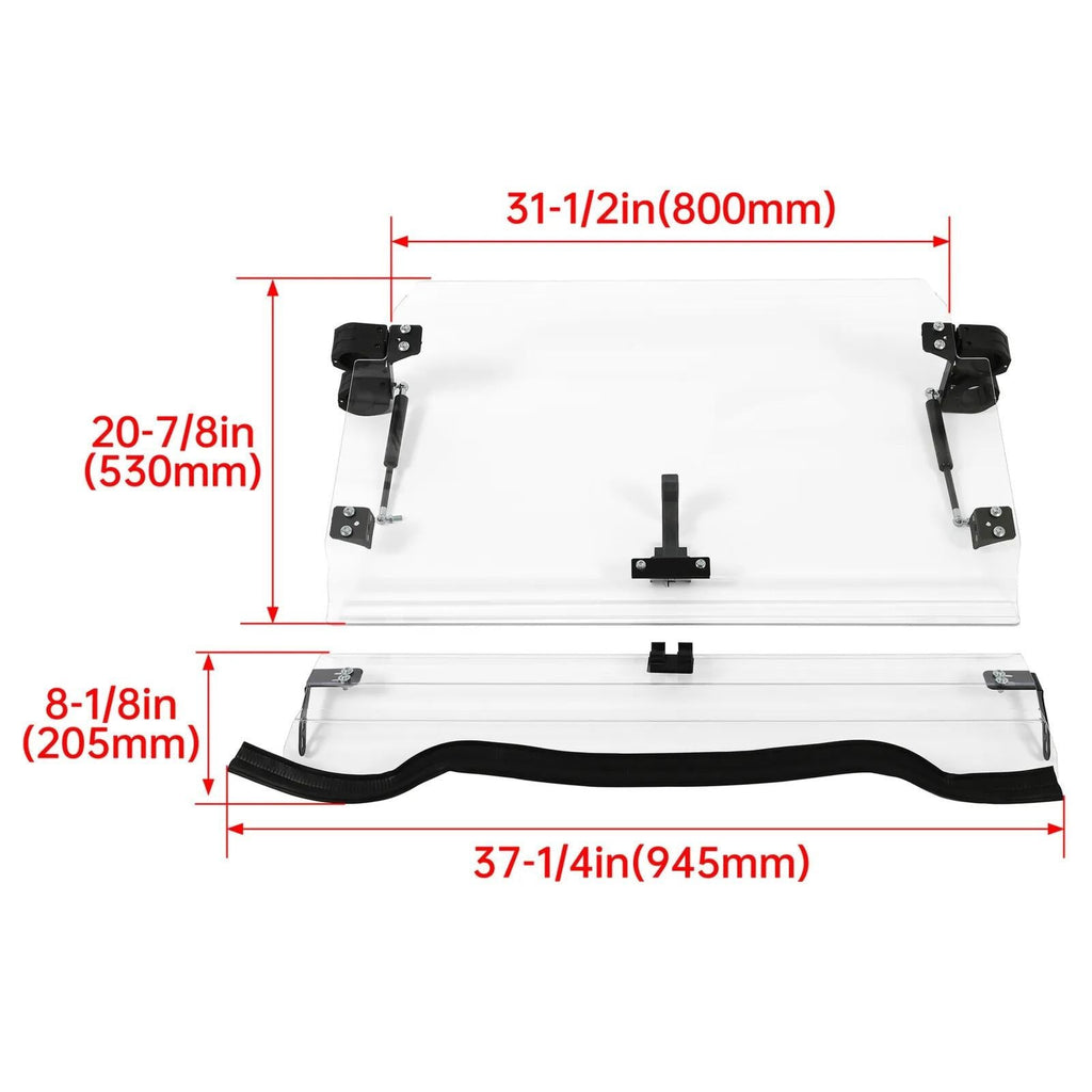 For 14-18 Polaris RZR XP 1000 /S4 S RZR 900 Full Flip Up Split Windshield 2-IN-1