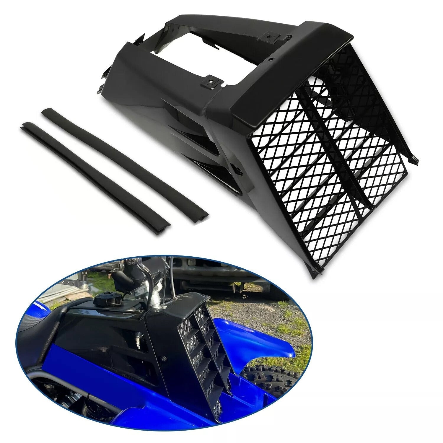 Black Radiator Cover Grill & Gas Tank Side Covers For Yamaha Banshee 1987-2006