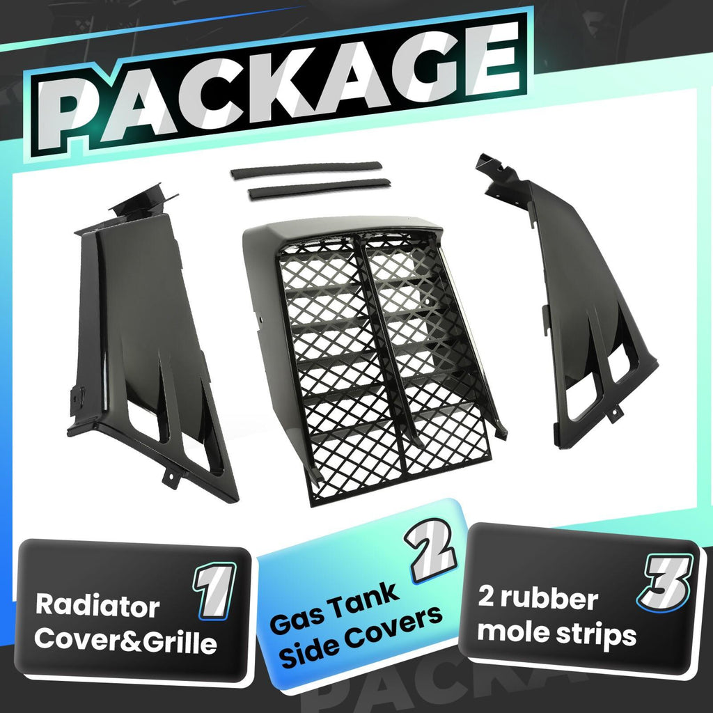 Black Radiator Cover Grill & Gas Tank Side Covers For Yamaha Banshee 1987-2006