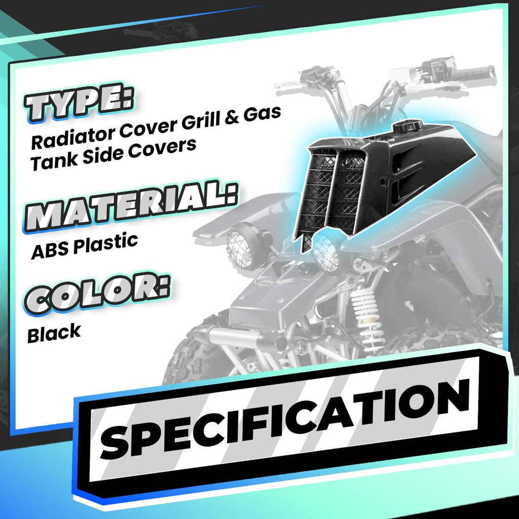Black Radiator Cover Grill & Gas Tank Side Covers For Yamaha Banshee 1987-2006