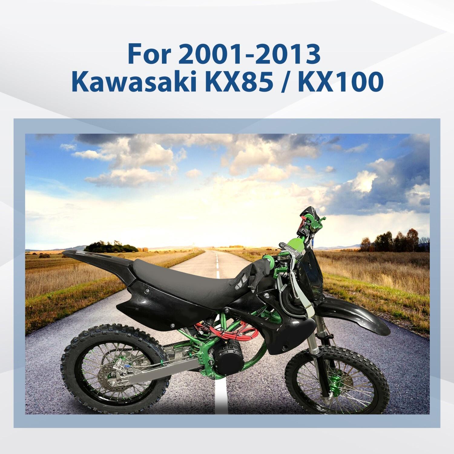 Restyled Plastics Kit Set Black For Kawasaki KX85 KX100 2001-2013 Motorcycle