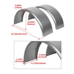 Pair of Steel Round Single Axle Trailer Fenders & Fender Backs For 14"-16" Wheel
