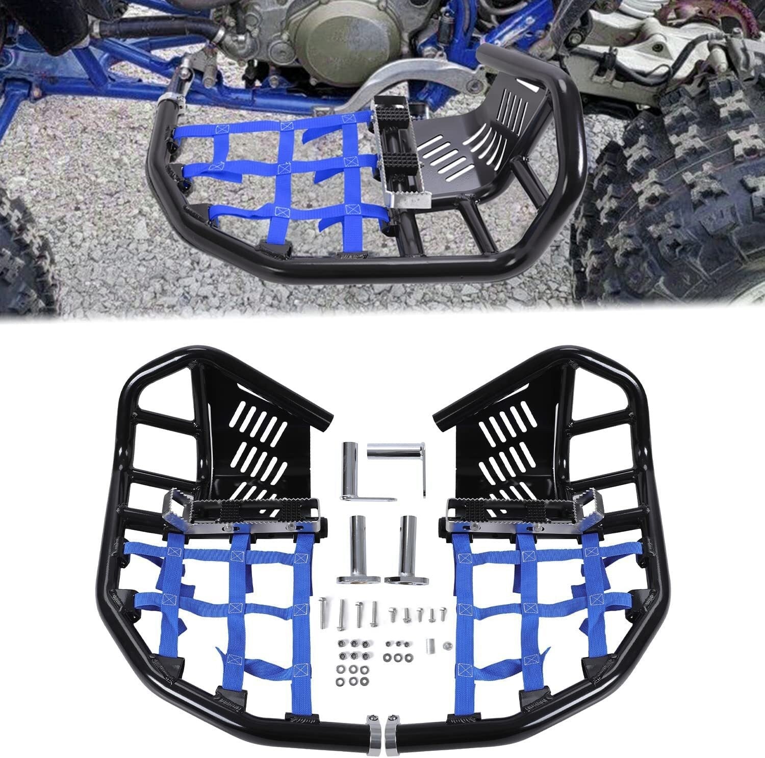 For Honda TRX 450R 450ER Sportrax 450 All Year Nerf Bars Pro Peg Heel Guard Blue
