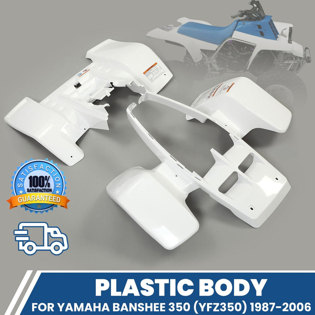 1Set Front & Rear Fender Plastic Body For 1987-2006 Yamaha Banshee 350 White