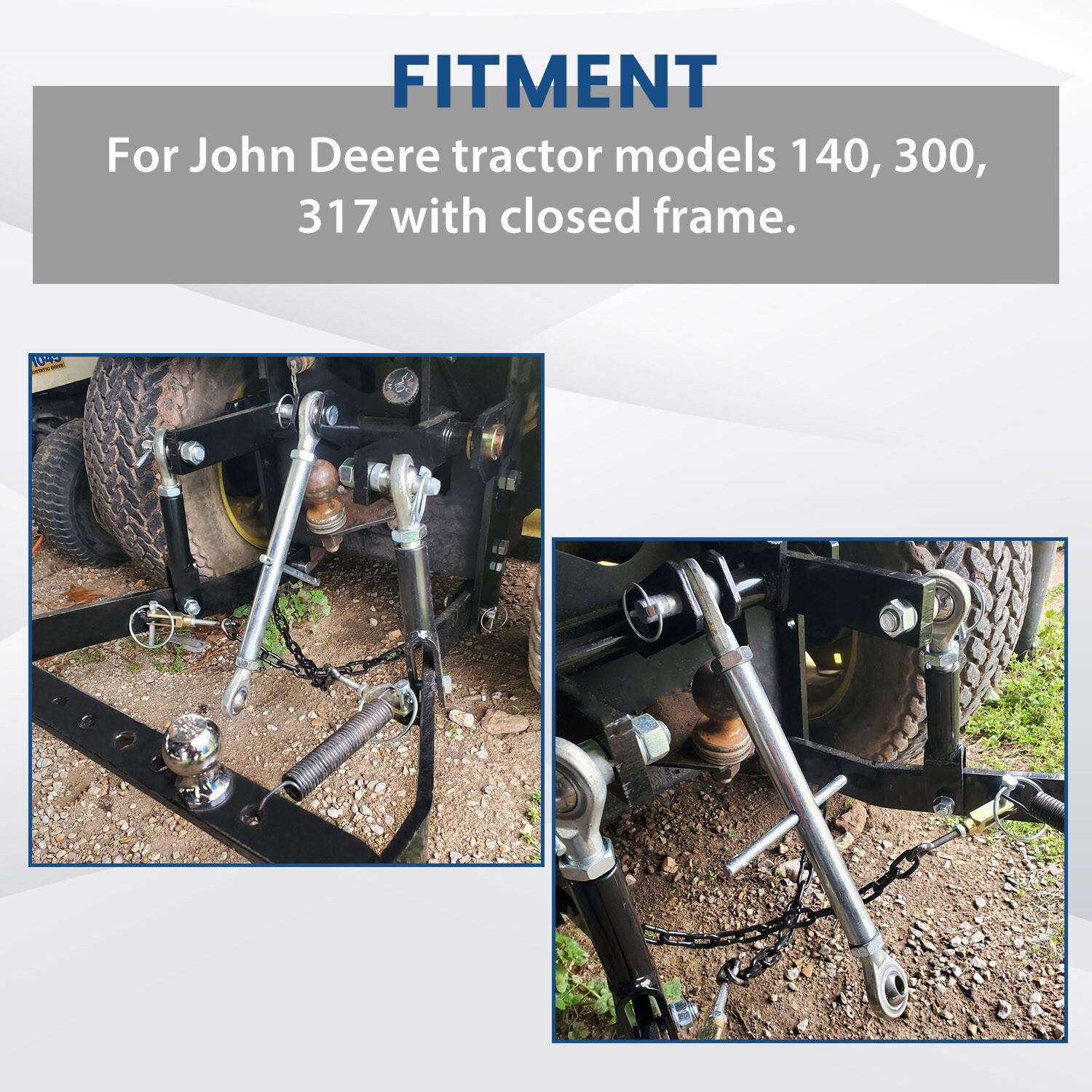 3 Point Hitch Kit For John Deere 140 300 317 CAT 0 Tractor w/Closed Frame Hook