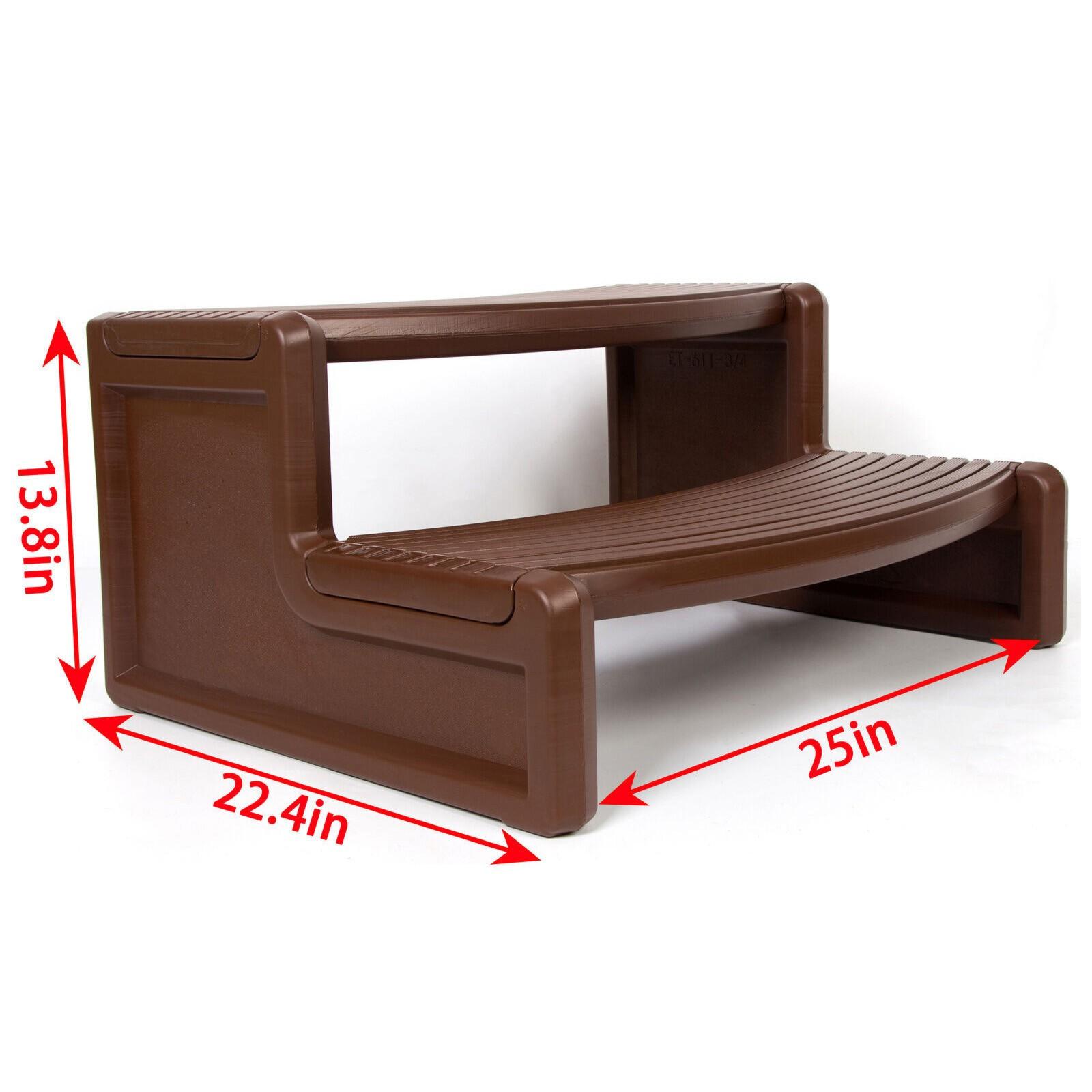 Spa and Hot Tubs Step Plastic Stairs For Round/Straight Sided Spa Espresso/Brown