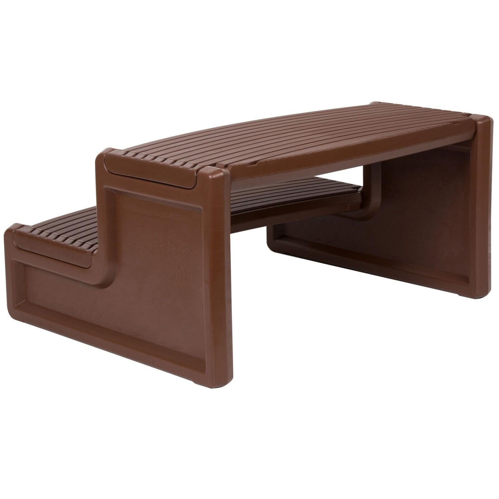 Spa and Hot Tubs Step Plastic Stairs For Round/Straight Sided Spa Espresso/Brown