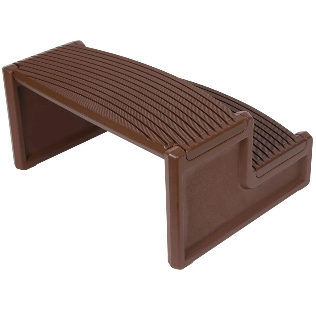 Spa and Hot Tubs Step Plastic Stairs For Round/Straight Sided Spa Espresso/Brown