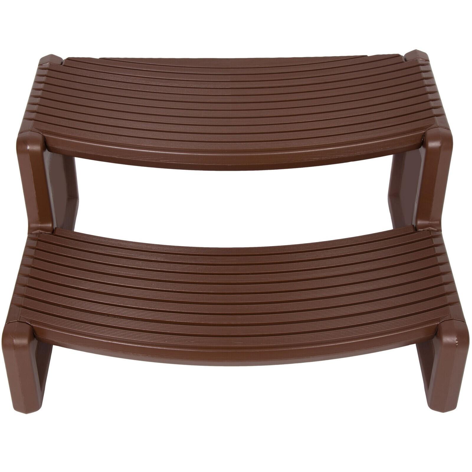 Spa and Hot Tubs Step Plastic Stairs For Round/Straight Sided Spa Espresso/Brown