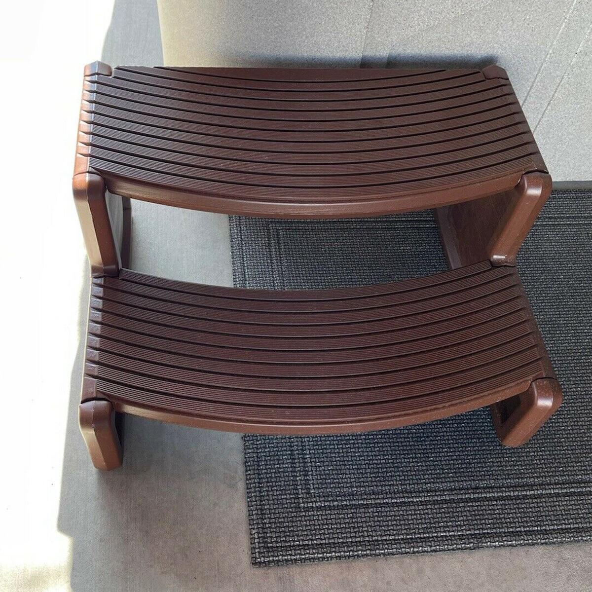 Spa and Hot Tubs Step Plastic Stairs For Round/Straight Sided Spa Espresso/Brown