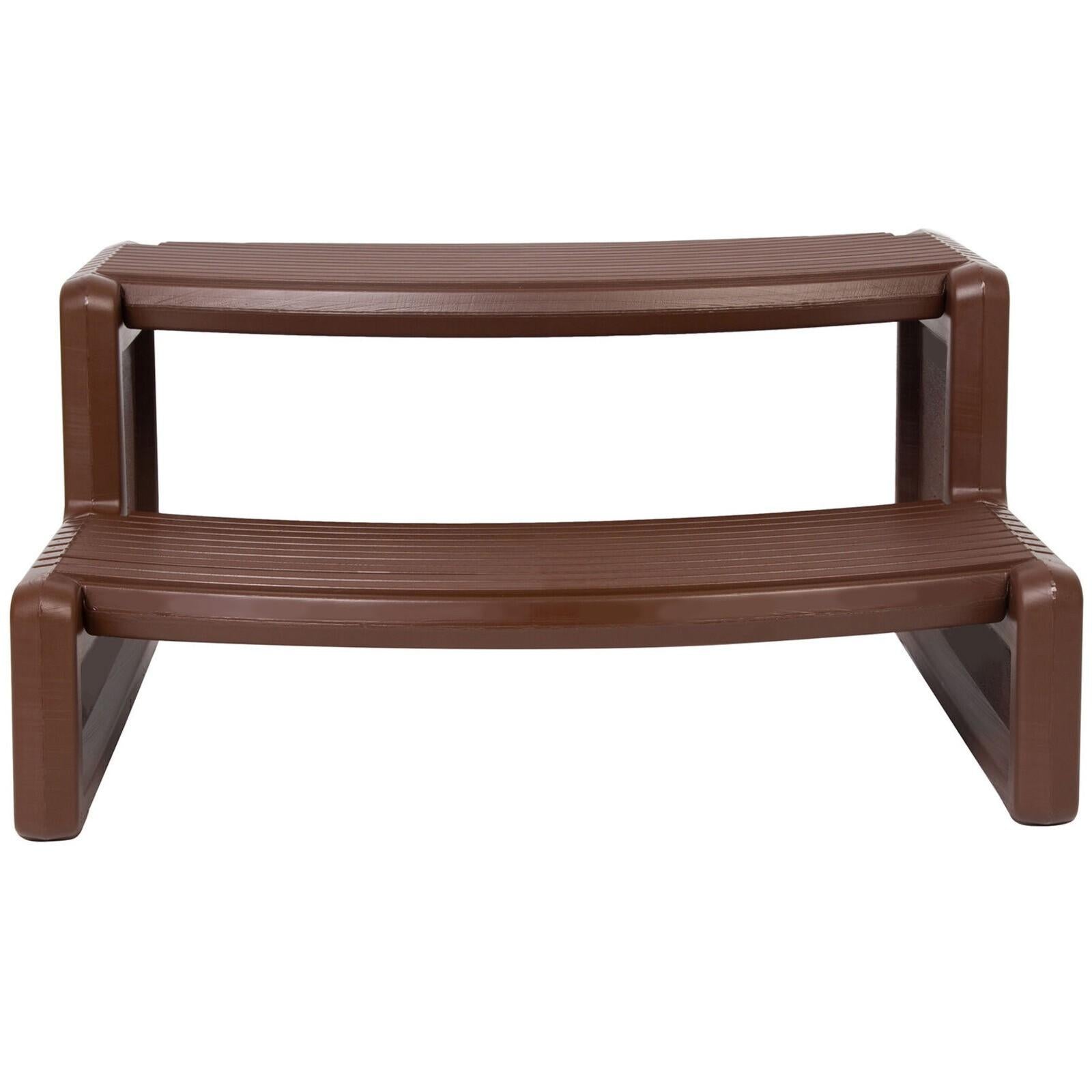 Spa and Hot Tubs Step Plastic Stairs For Round/Straight Sided Spa Espresso/Brown