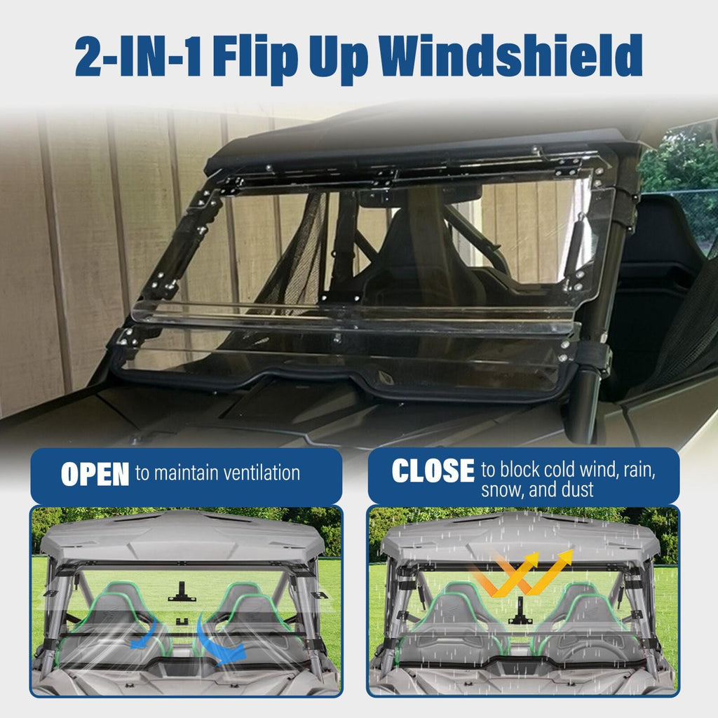 Flip Windshield Scratch Resistant for 2019-2024 Honda Talon 1000R/X 1000X-4