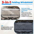Scratch Resistant 2-IN-1 Front Flip Windshield for 2017+ Can-Am Maverick X3