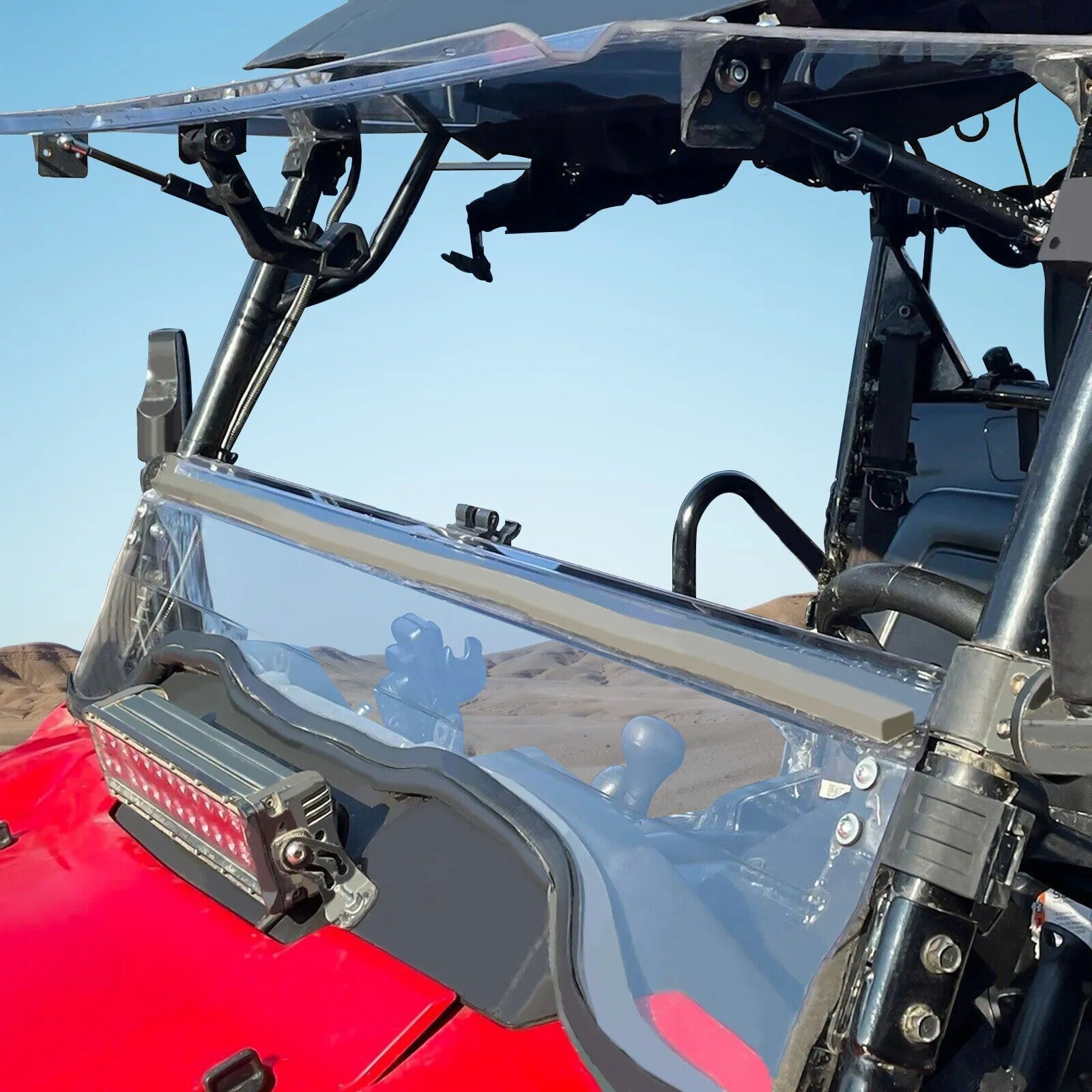 Front Scratch Resistant Flip Windshield Clear For 2014-2025 Honda Pioneer 700 4