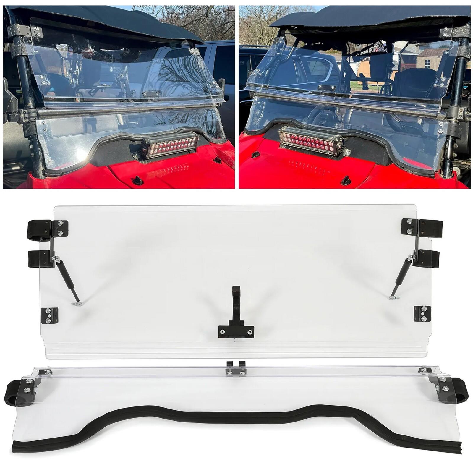 Front Scratch Resistant Flip Windshield Clear For 2014-2025 Honda Pioneer 700 4
